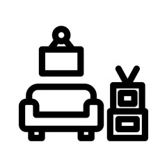 living room icon or logo isolated sign symbol vector illustration - high quality black style vector icons