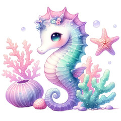 Cute seahorse clip art