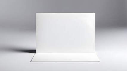Image of a blank white three-dimensional card on a white background. Generative ai.