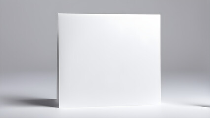 Fototapeta premium Image of a blank white three-dimensional card on a white background. Generative ai.