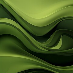 Olive fuzz abstract background, in the style of abstraction creation, stimwave, precisionist lines with copy space wave wavy curve fluid design  - obrazy, fototapety, plakaty