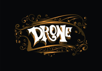 DRONE lettering custom template design
