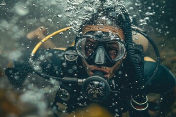 scuba diver in water