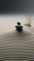 zen stones and sand