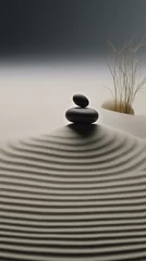 Aluminium Prints Stones in the sand zen stones and sand