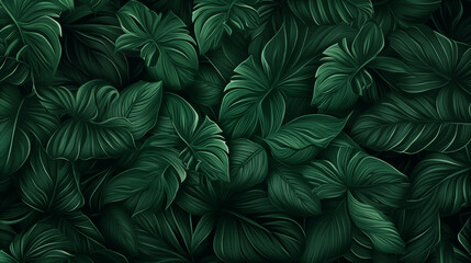 Nature green tropical leaves