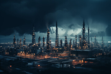 Fototapeta premium Oil and gas refinery plant
