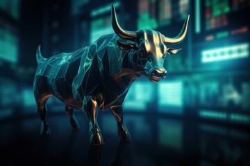 Cyan stock market charts going up bull bullish concept, finance financial bank crypto investment growth background pattern with copy space for design  - obrazy, fototapety, plakaty