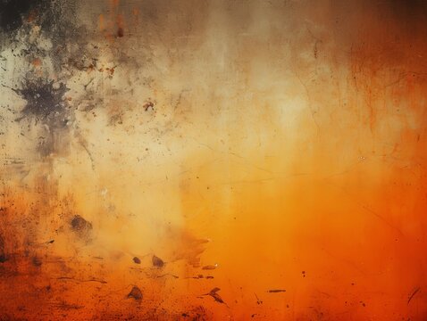 Orange dust and scratches design. Aged photo editor layer grunge abstract background