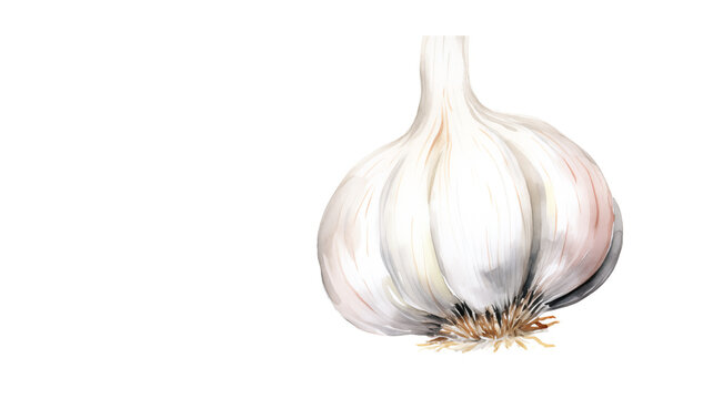 Hand drawn cartoon garlic watercolor illustration material
