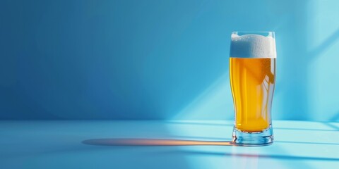 fresh beer with foam in a glass Generative AI