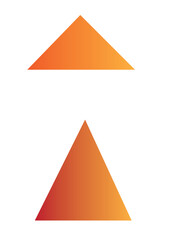 Triangle, pyramide, dégradé orange, sur fond transparent