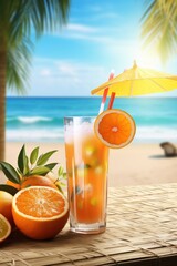 refreshing summer cocktail for the beach Generative AI