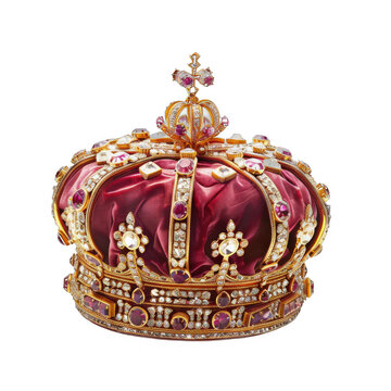 Isolated royal crown on clear background. Majestic accessory fit for kings and queens png