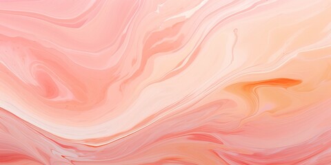 Naklejka premium Peach fluid art marbling paint textured background with copy space blank texture design 