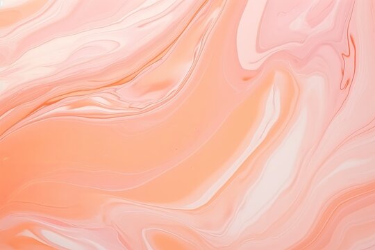 Peach fluid art marbling paint textured background with copy space blank texture design 