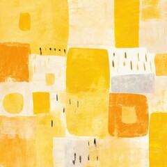 Gold and yellow pastel colored simple geometric pattern, colorful expressionism with copy space background, child's drawing, sketch 