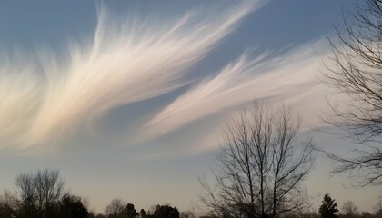 A Thin Veil Of Cirrus Clouds Streaking Across The