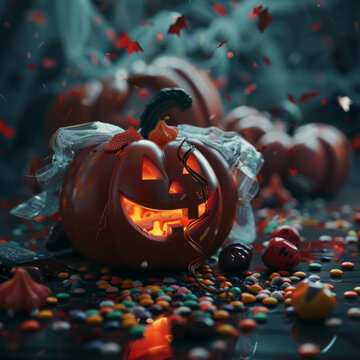 halloween, pumpkin, autumn, orange, holiday, scary, lantern, october, face, evil, celebration, spooky, horror, jack, fall, dark, light, season, decoration, night, candle, vegetable, jack-o-lantern, bl