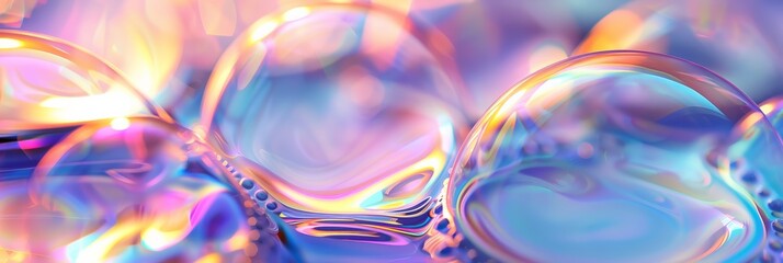 Bubbles and Iridescent Light in Colorful Abstract