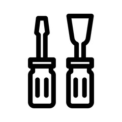 screwdrivers icon or logo isolated sign symbol vector illustration - high quality black style vector icons
