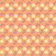 Seamless flowewrs and leaves pattern. Vector illustration