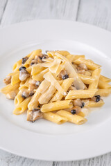 Creamy mushroom penne