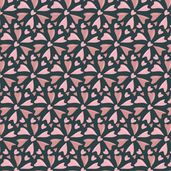 Seamless flowewrs and leaves pattern. Vector illustration