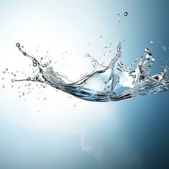 Water splash on blue background, transparent, splash, wave, smooth - obrazy, fototapety, plakaty