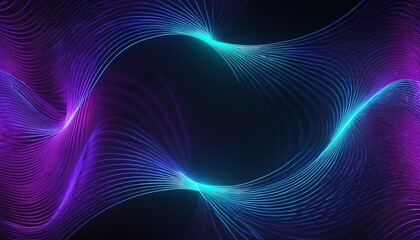 Big Neon Wave. colorful neon line wave glowing in dark, modern simple wallpaper, liquid shapes abstract background. Abstract background with color gradient light waves Backgrounds
