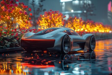 The futuristic car was a stunning masterpiece with sleek lines and advanced technology, Generated by AI