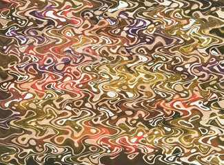 Wood pattern abstract watercolor painting. The dabbing technique near the edges gives a soft focus effect due to the altered surface roughness of the paper. - 778925454