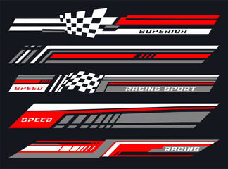 Fototapeta na wymiar Racing sport colorful set emblems