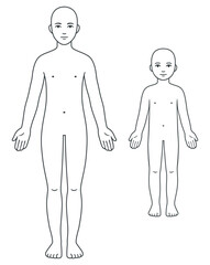 Adult and child blank body template