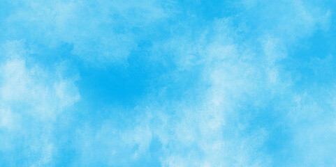 Modern Light sky blue shades watercolor background. Grunge smog texture. blue sky with clouds. blurred and grainy Blue powder explosion on white background. sky background with white fluffy clouds.