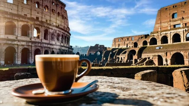 colosseum city, seamless looping animation video background 
