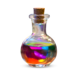 Bottle of Liquid on Table. Generative AI