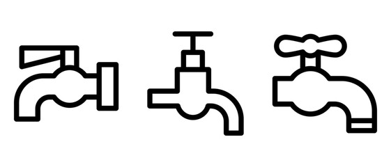 water tap icon or logo isolated sign symbol vector illustration - high quality black style vector icons