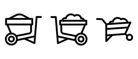 wheelbarrow icon or logo isolated sign symbol vector illustration - high quality black style vector icons

