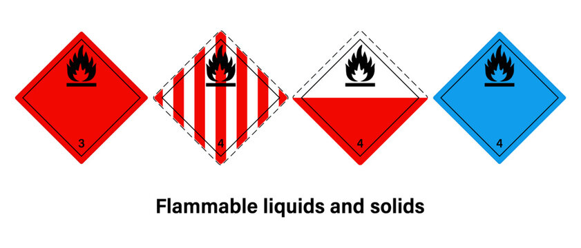 Flammable liquids and solids warning sign vector. Globally Harmonized System of Classification and Labelling of Chemicals. Warning symbol GHS icon.