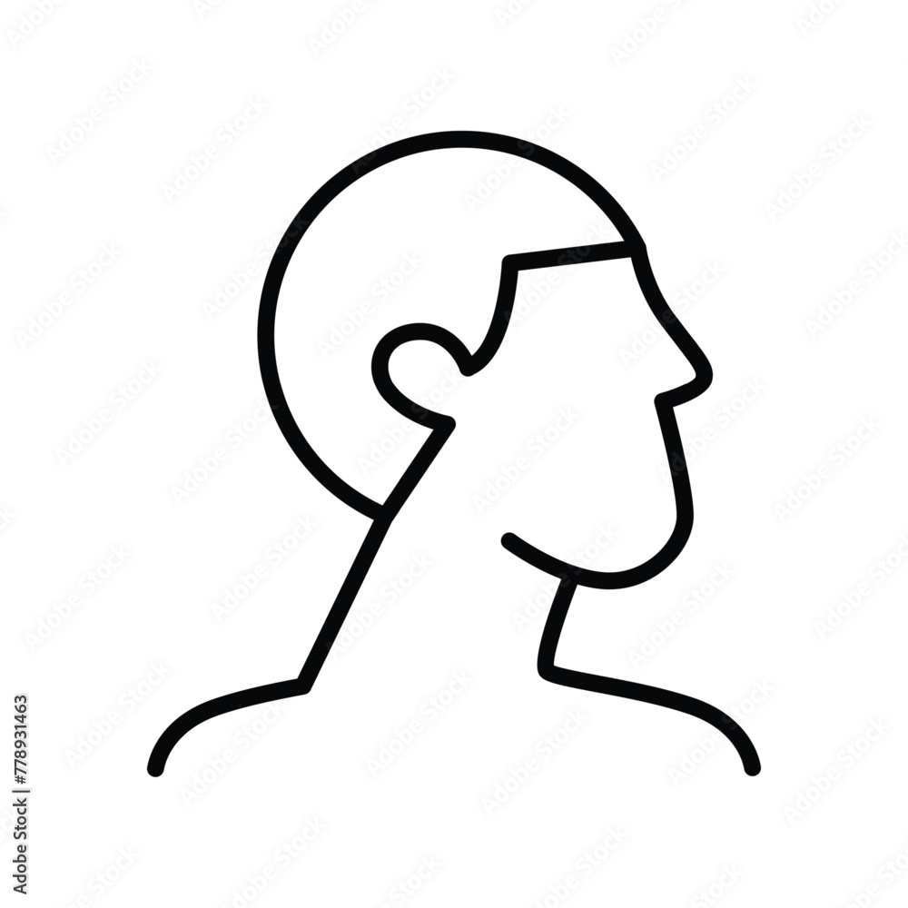 Poster man side view outline thin icon vector design good for website and mobile app. man gender icon