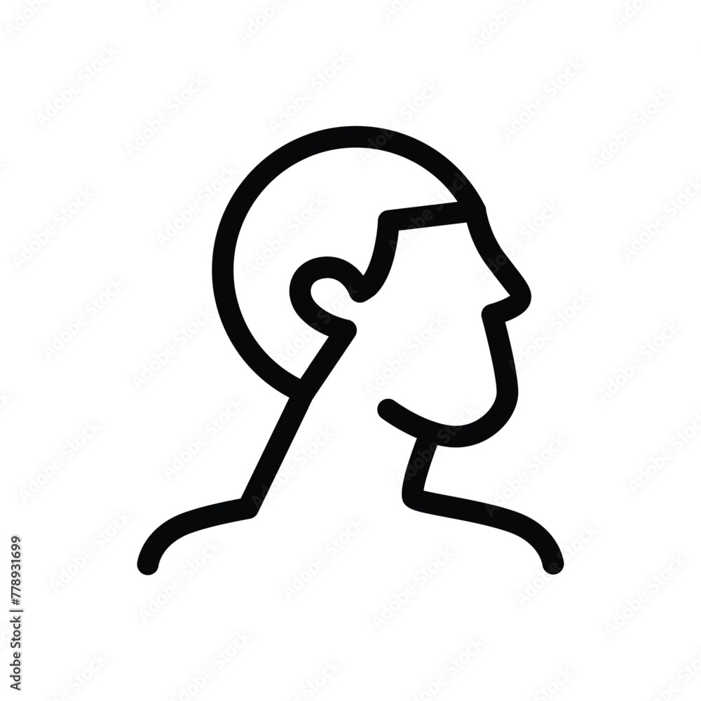 Poster man side view outline icon pixel perfect vector design good for website and mobile app. man gender i