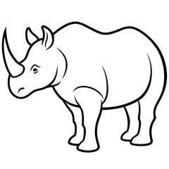 rhino vector illustration silhouette 