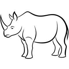 rhino vector illustration silhouette 