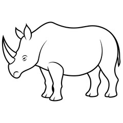 rhino vector illustration silhouette 