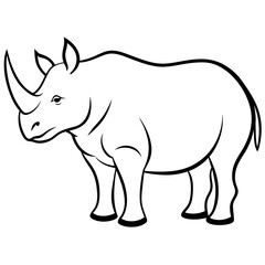 rhino vector illustration silhouette 
