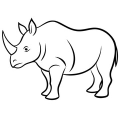 rhino vector illustration silhouette 