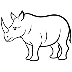 rhino vector illustration silhouette 