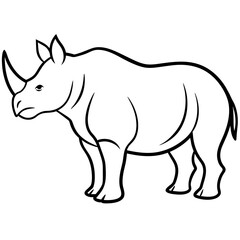 rhino vector illustration silhouette 