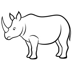 rhino vector illustration silhouette 